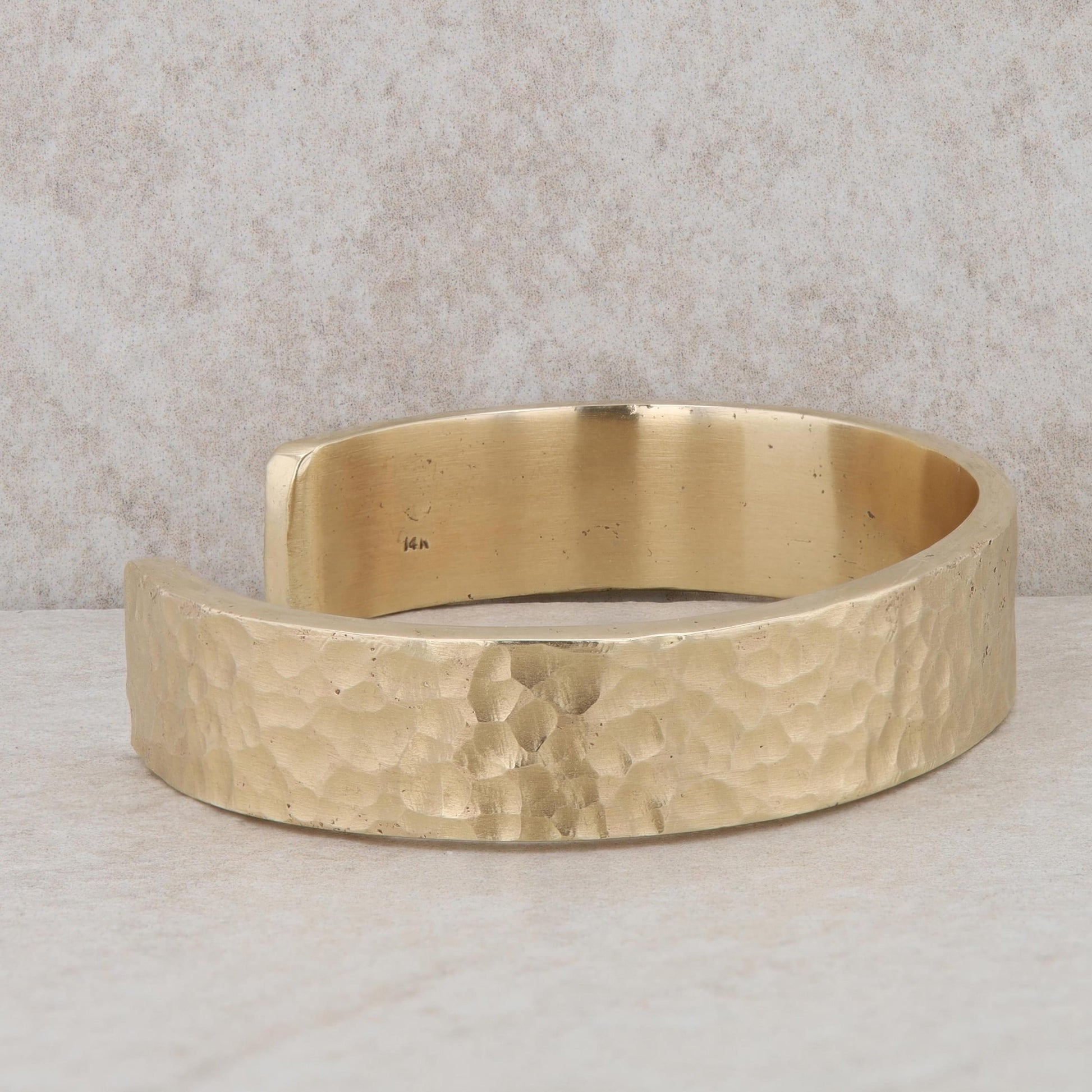 14k Yellow Gold Hammered Cuff 62.72g