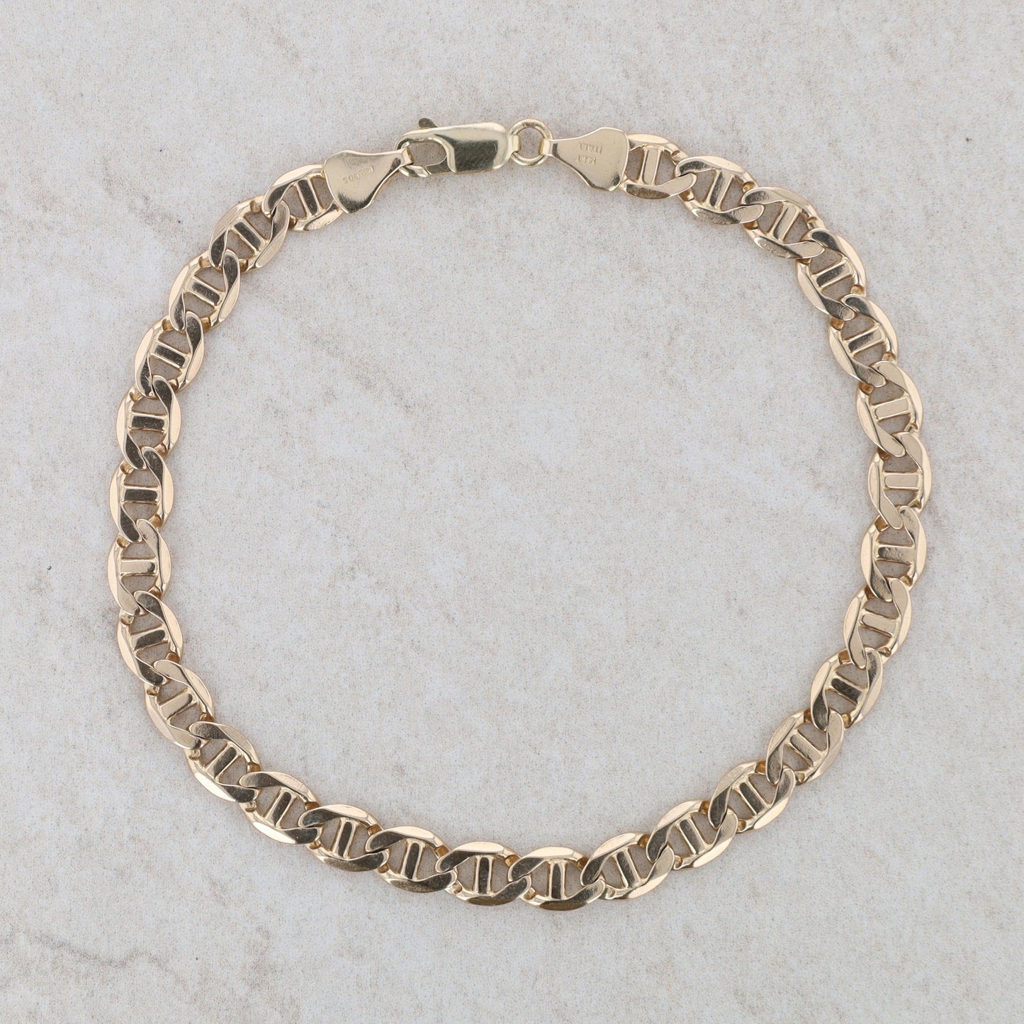 14k Yellow Gold Milros Men's Anchor Bracelet 8" 11.27g