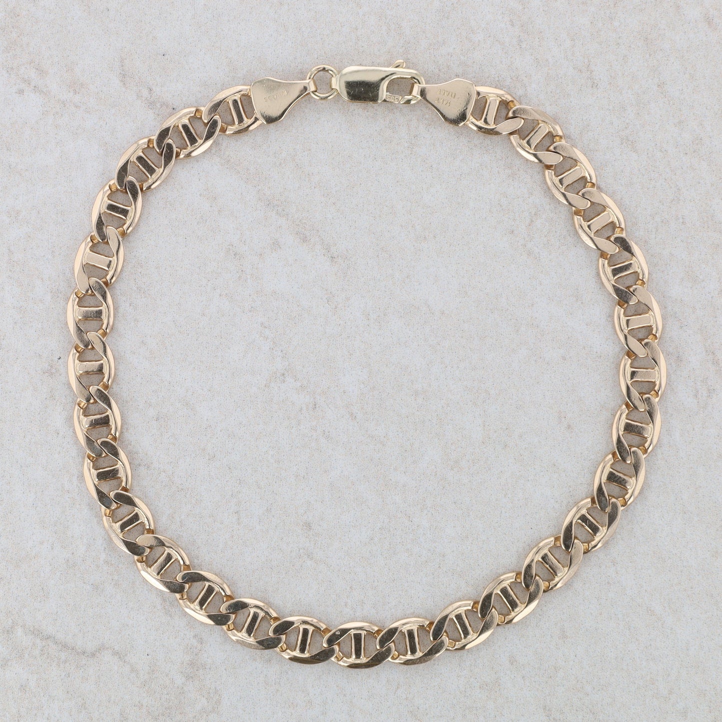 14k Yellow Gold Milros Men's Anchor Bracelet 8" 11.27g