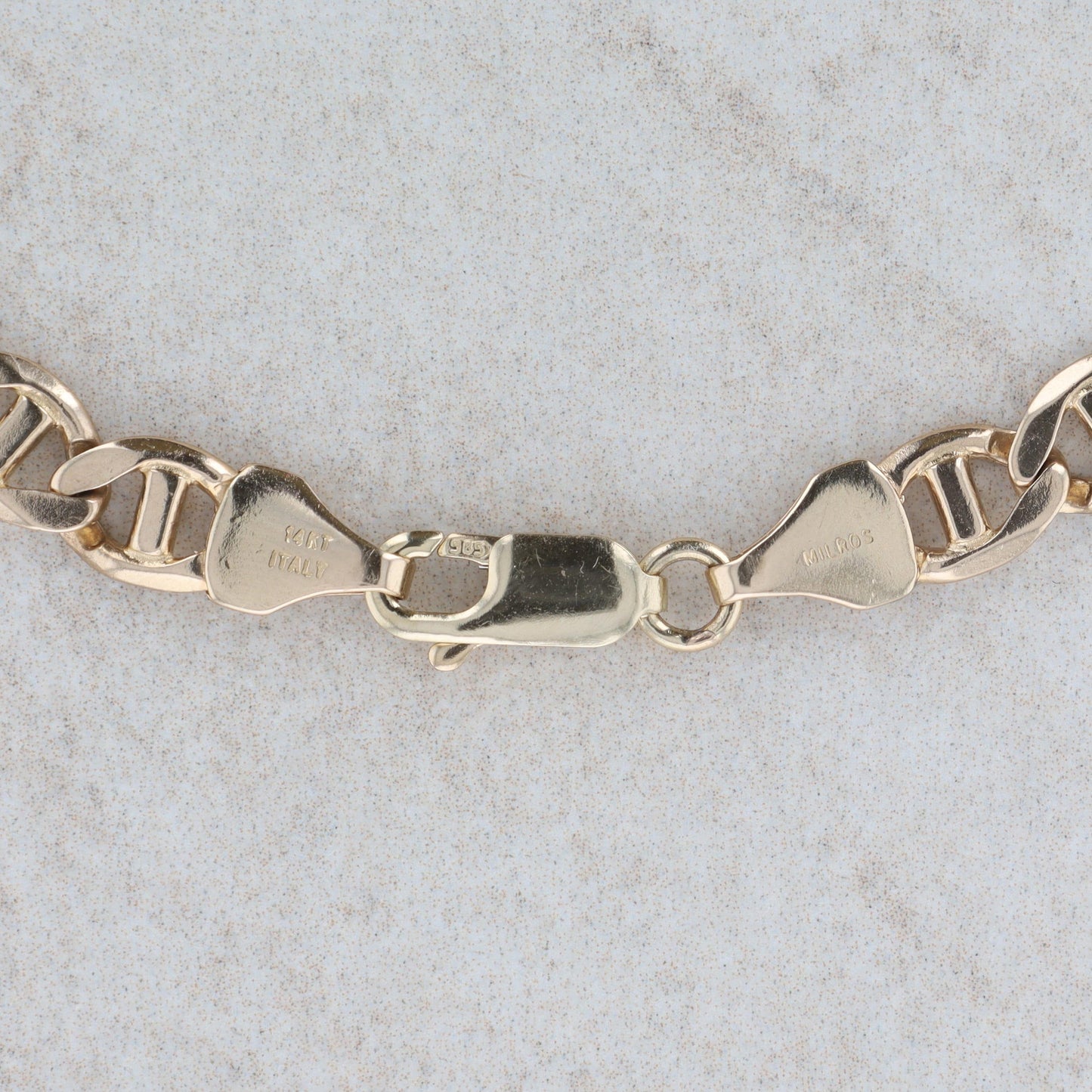 14k Yellow Gold Milros Men's Anchor Bracelet 8" 11.27g