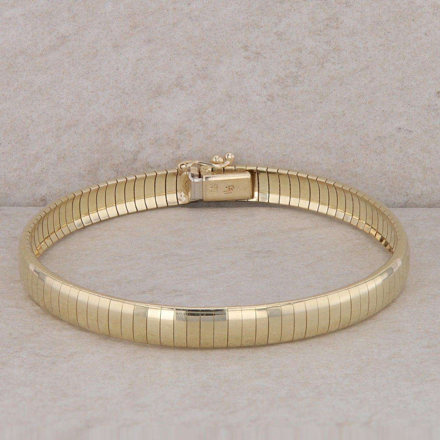 14k Yellow Gold Omega Link Bracelet 7.5"