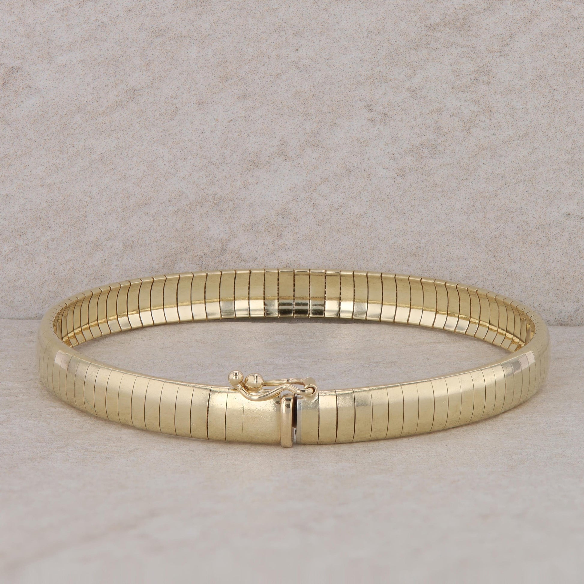 14k Yellow Gold Omega Link Bracelet 7.5"