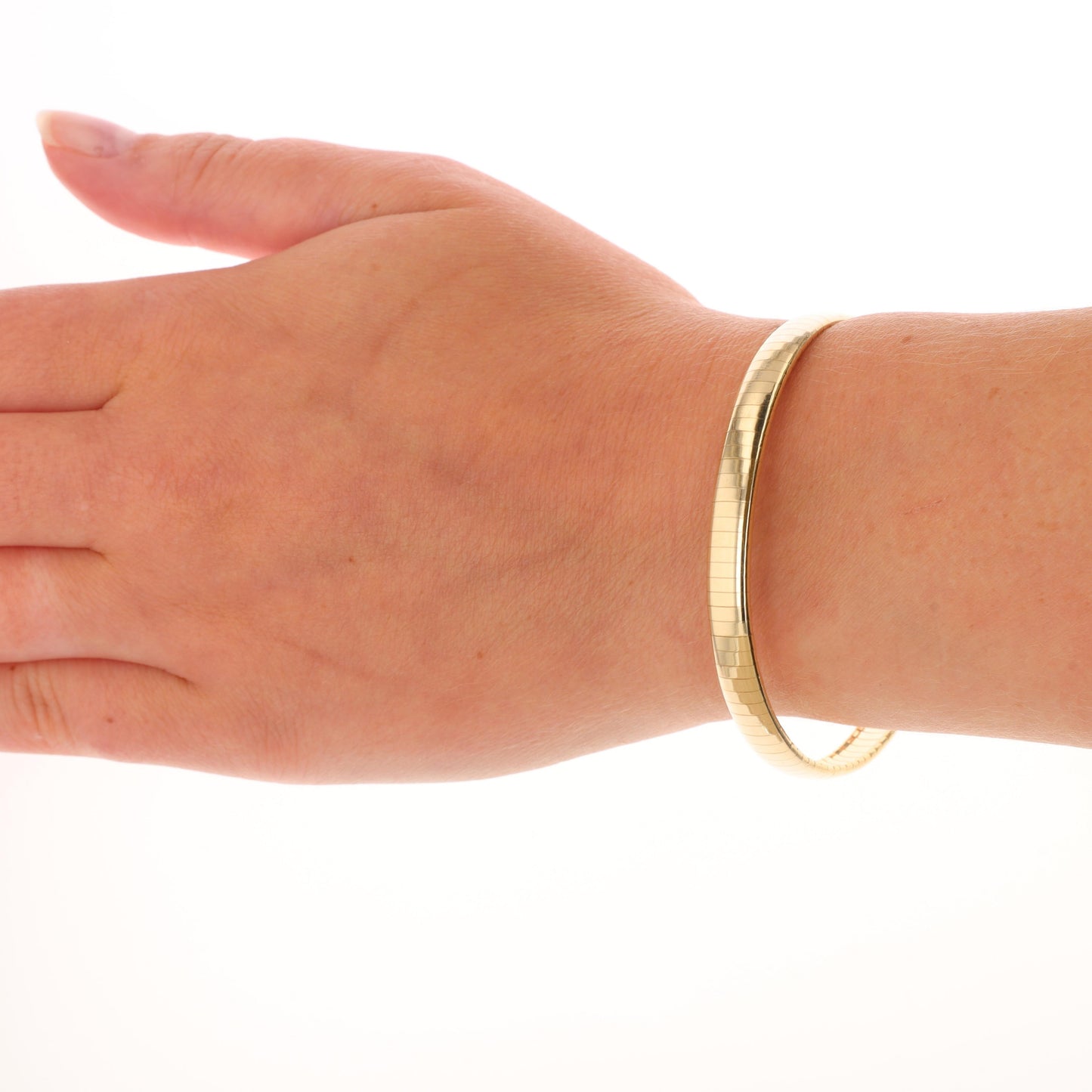 14k Yellow Gold Omega Link Bracelet 7.5"