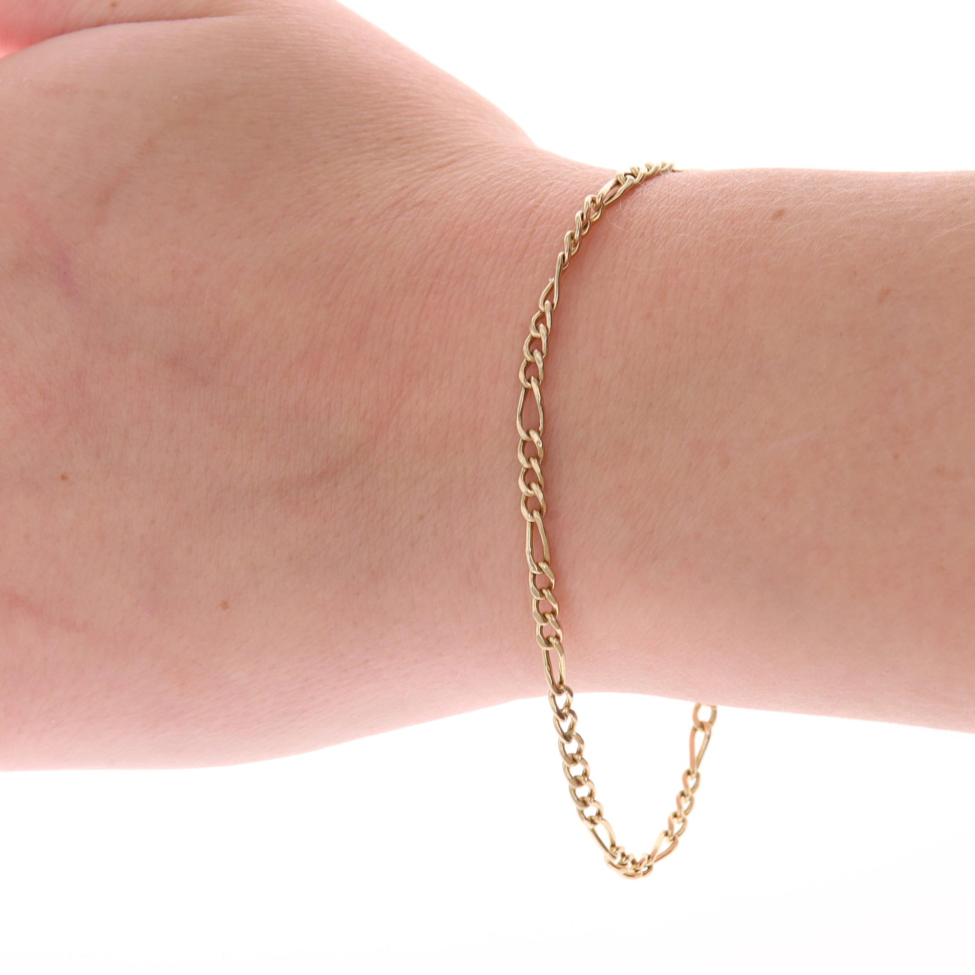 14k Yellow Gold Figaro Bracelet 7" 2.0g