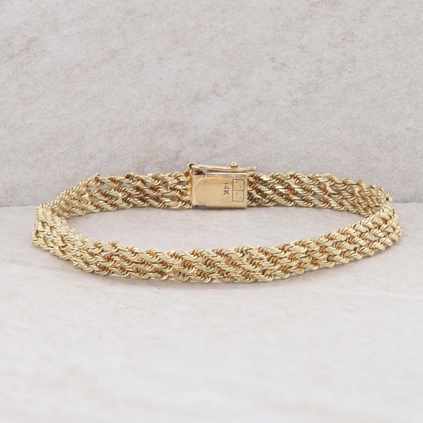 14k Yellow Gold Triple Rope Bracelet 12.18g