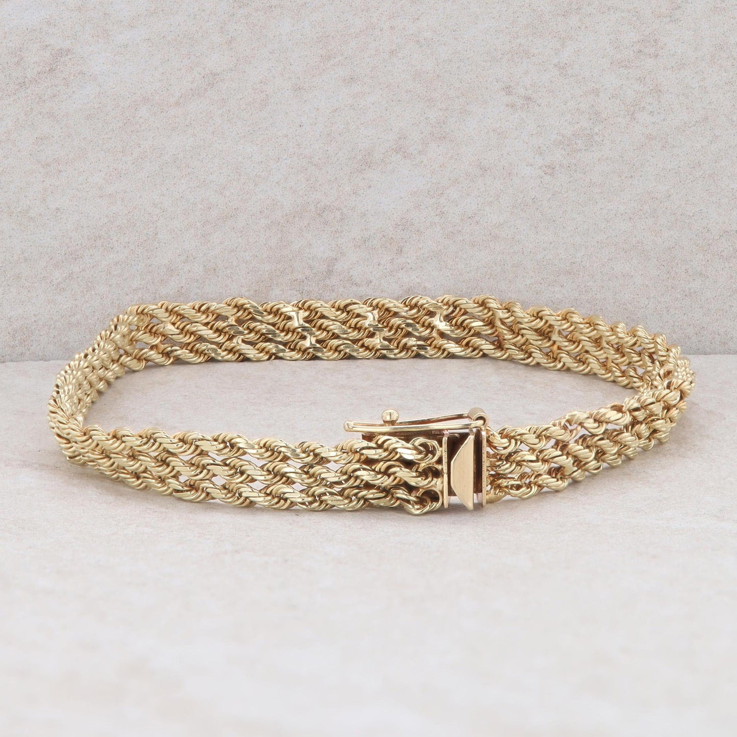 14k Yellow Gold Triple Rope Bracelet 12.18g