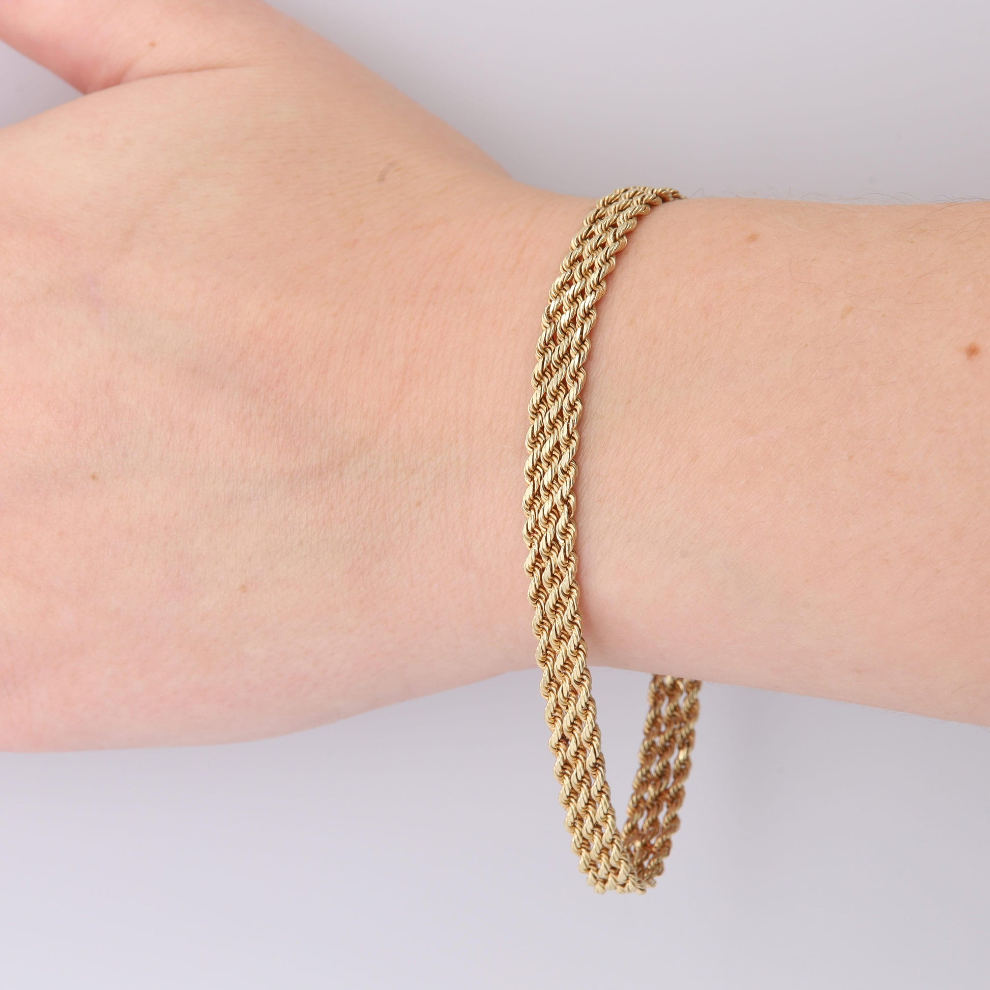 14k Yellow Gold Triple Rope Bracelet 12.18g