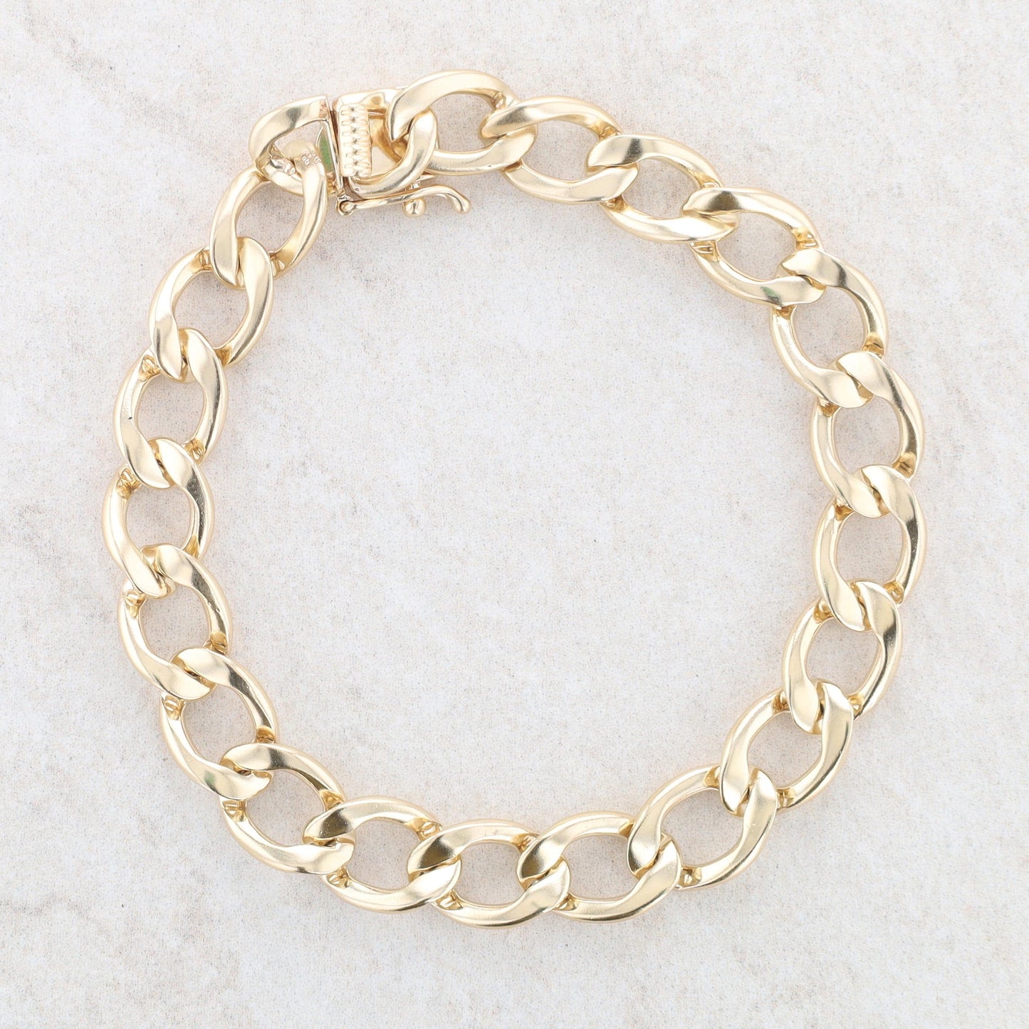14k Yellow Gold Wide Oval Link Bracelet, 23.1g