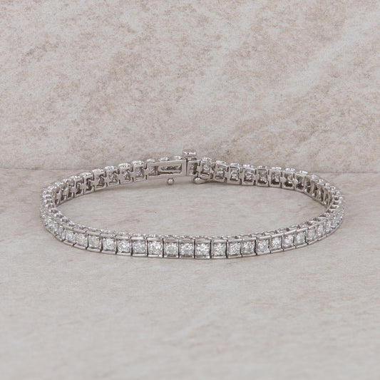 14k White Gold 3ctw Diamond Tennis Bracelet