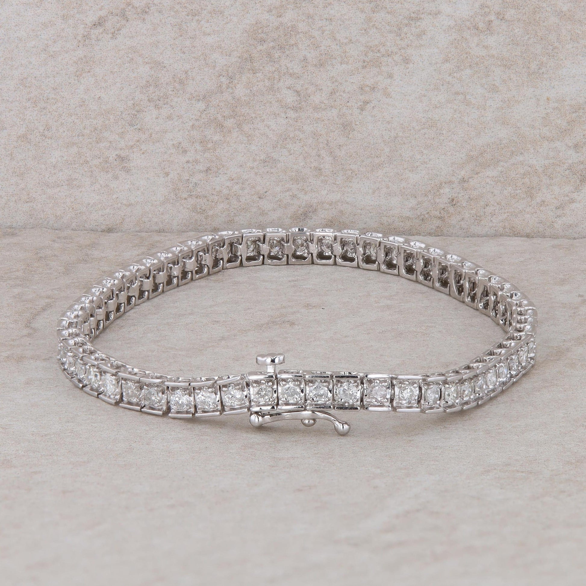 14k White Gold 3ctw Diamond Tennis Bracelet