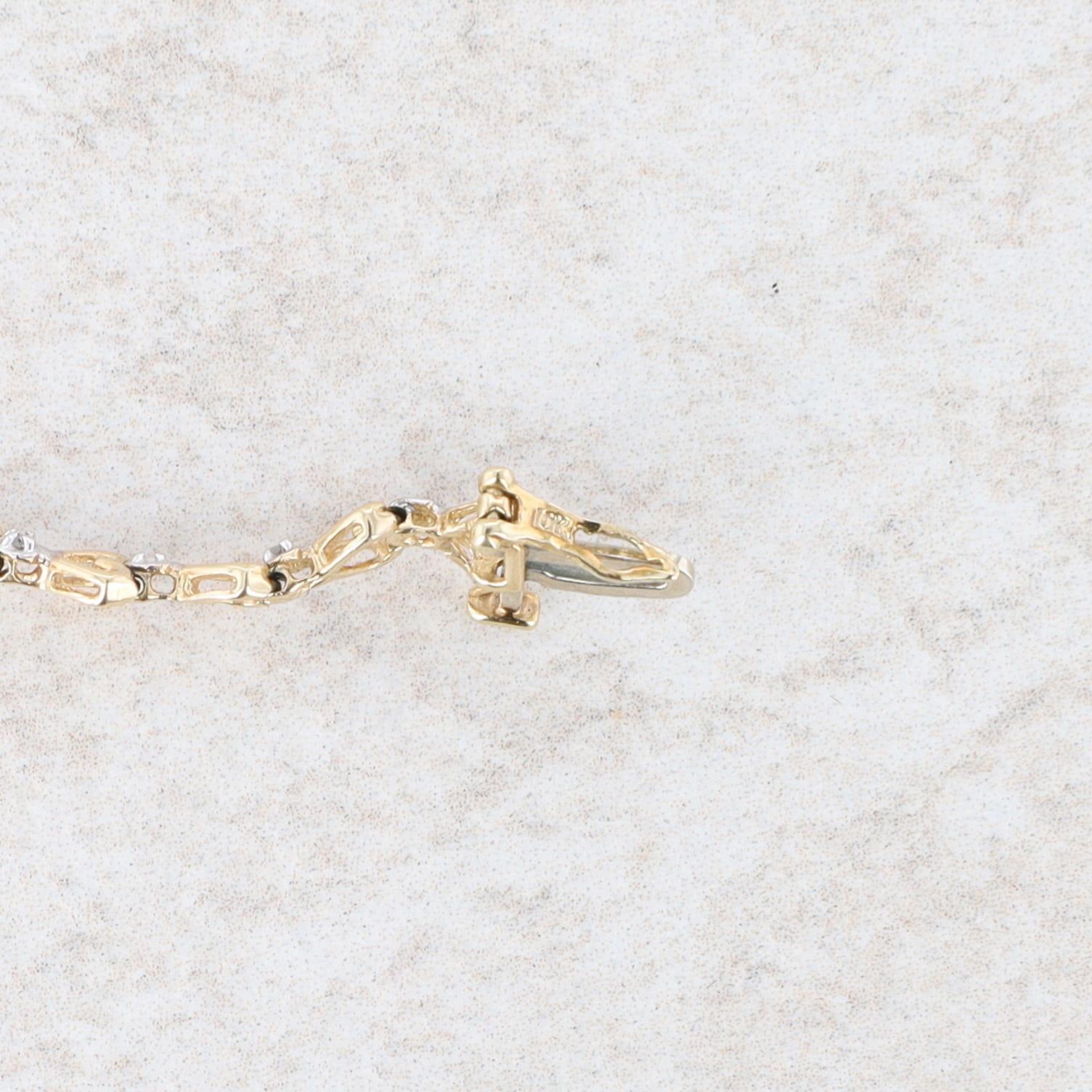 10k Yellow Gold Heart Diamond Link Bracelet