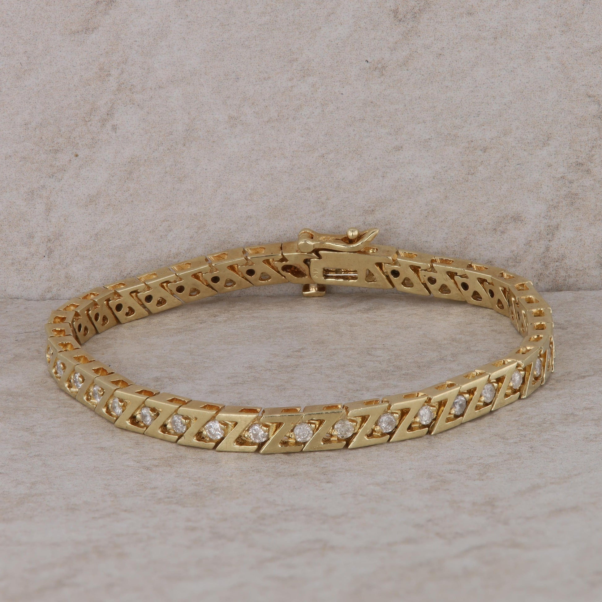 14k Yellow Gold Diamond Fashion Bracelet 7"