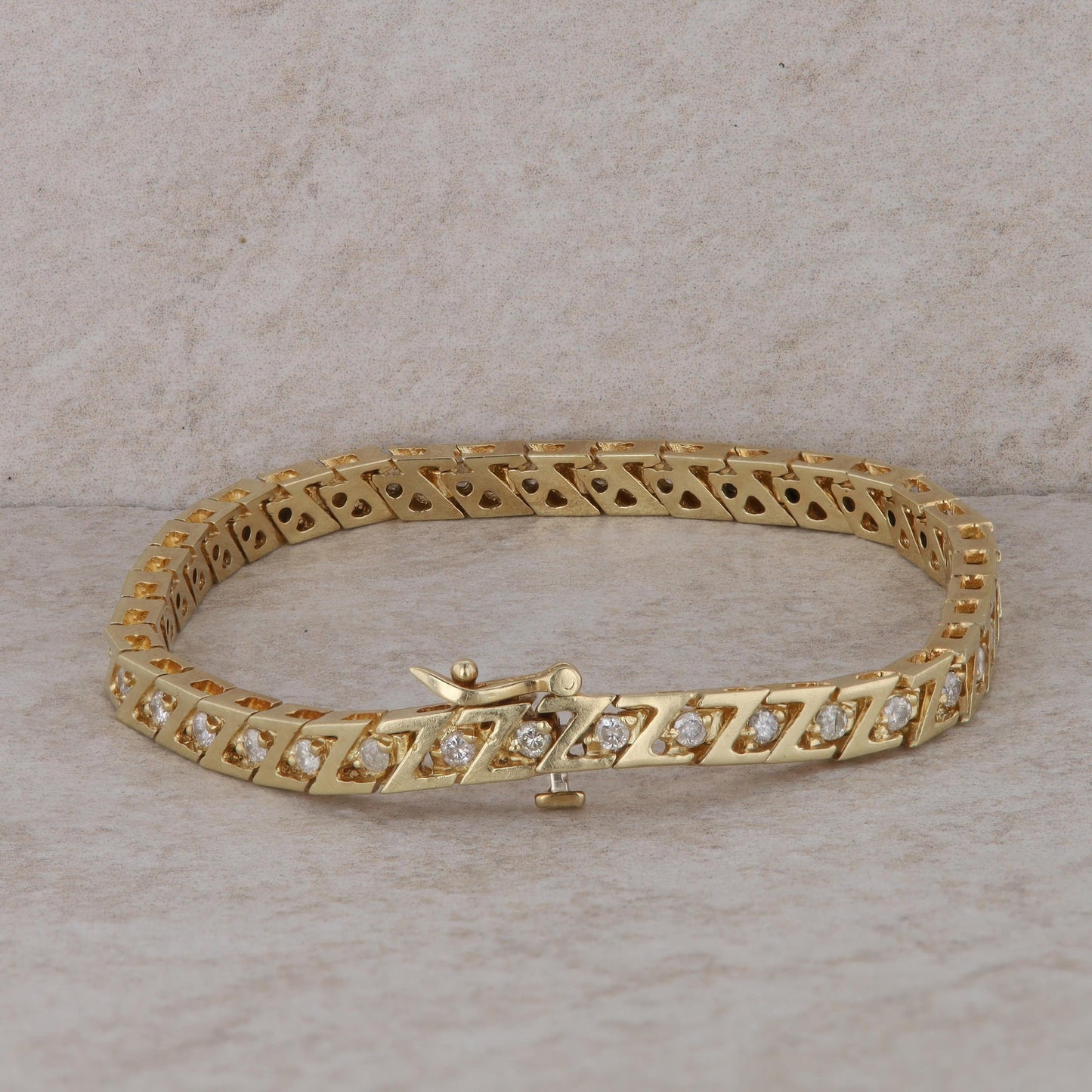 14k Yellow Gold Diamond Fashion Bracelet 7"