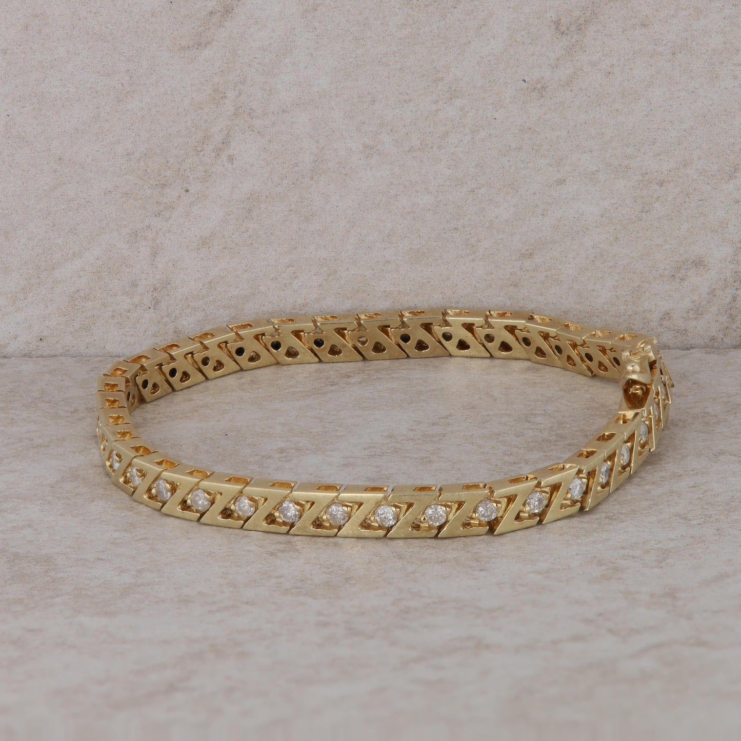 14k Yellow Gold Diamond Fashion Bracelet 7"
