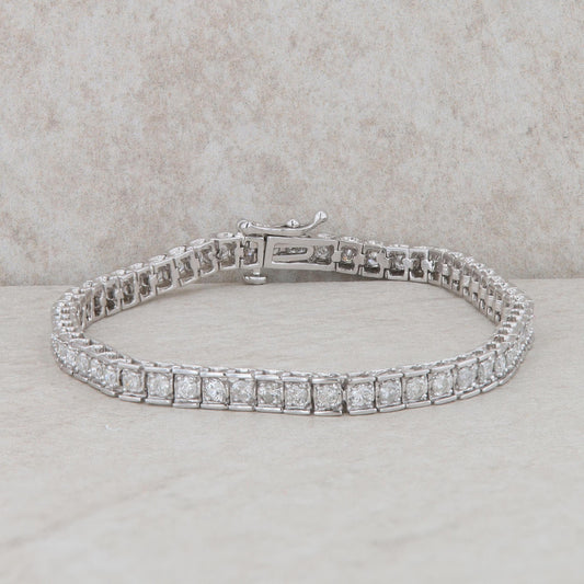 14k White Gold 3cttw Diamond Tennis Bracelet