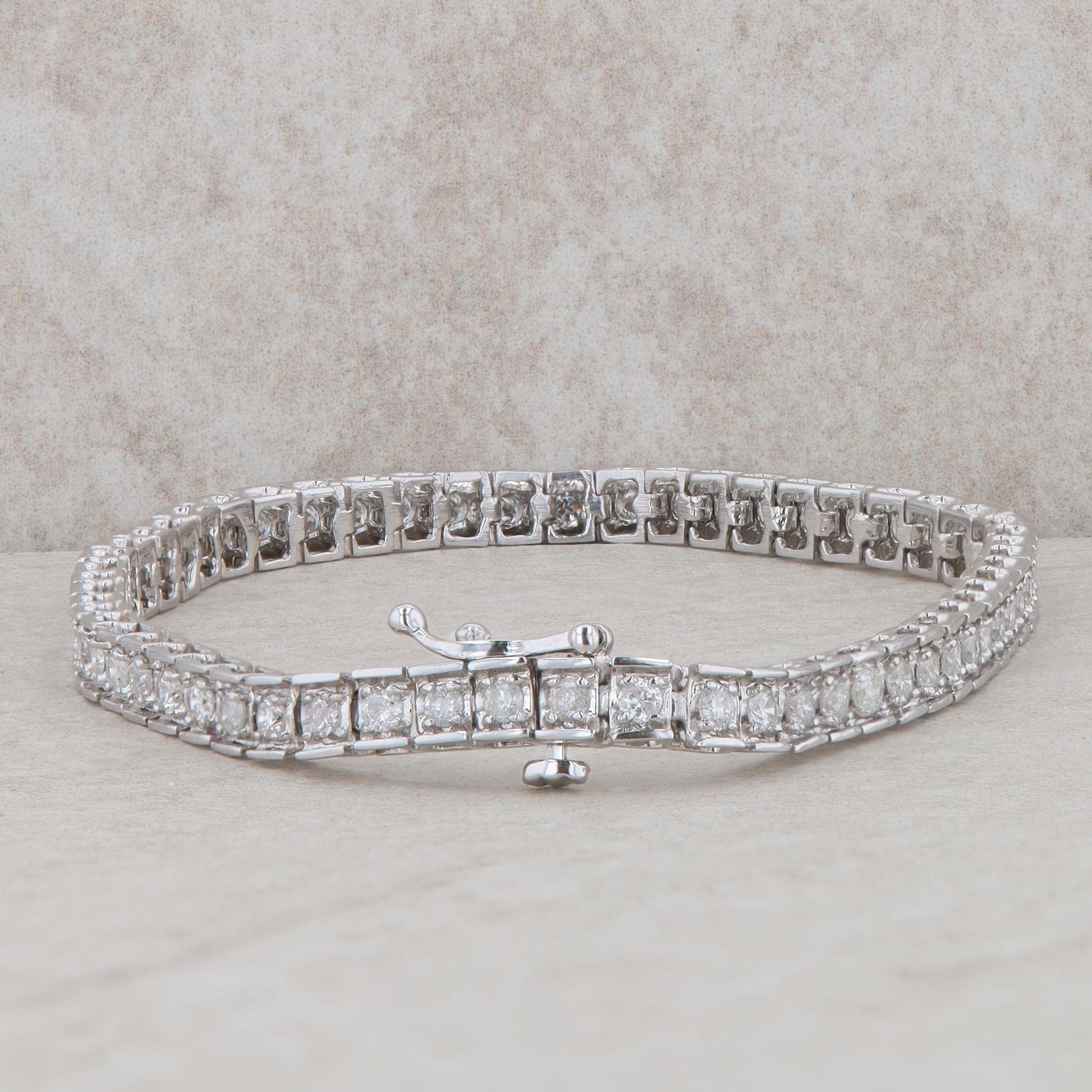 14k White Gold 3cttw Diamond Tennis Bracelet