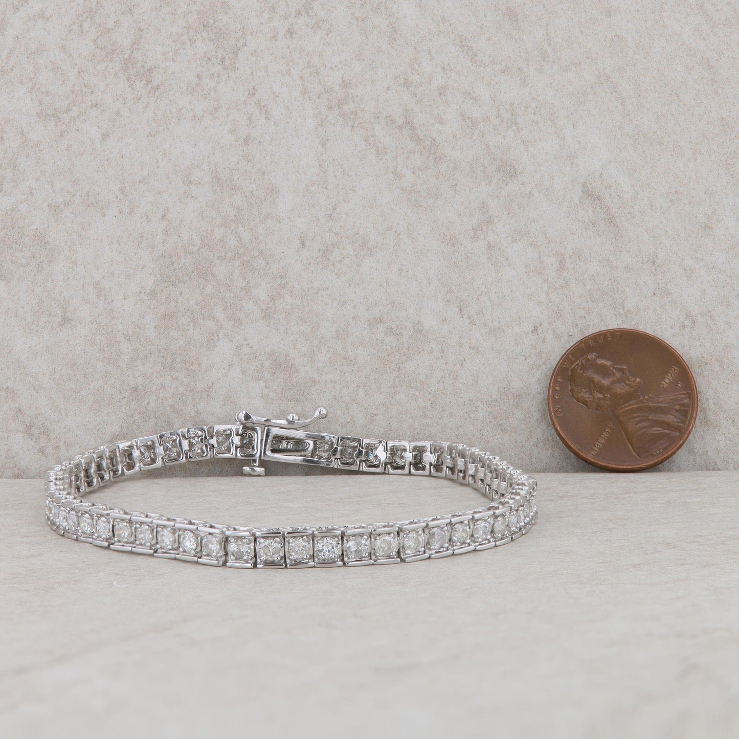 14k White Gold 3cttw Diamond Tennis Bracelet