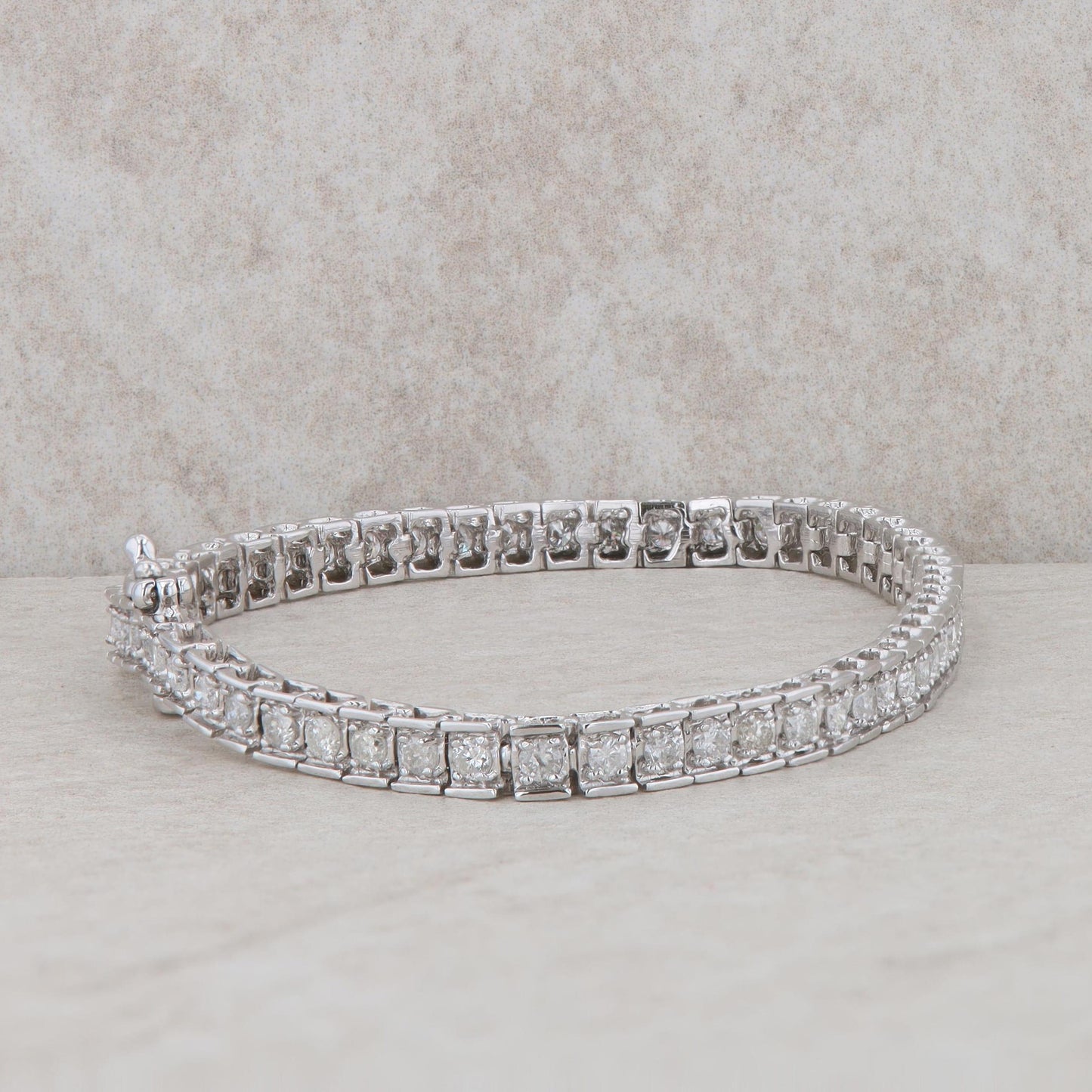 14k White Gold 3cttw Diamond Tennis Bracelet