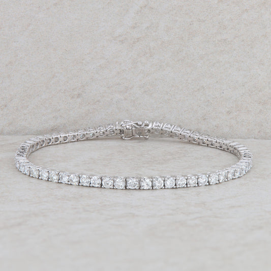 14k White Gold 5.21ctw Diamond Tennis Bracelet