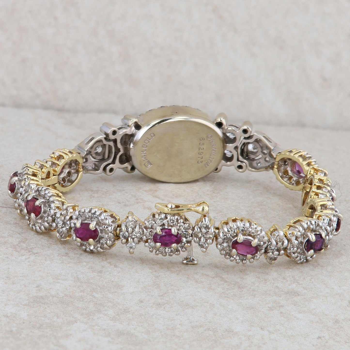 14k Yellow and White Gold Ruby and Diamond Bracelet