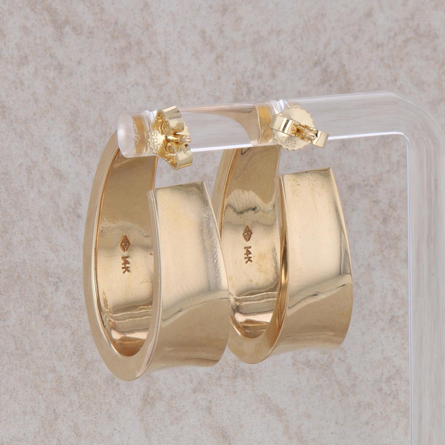 14k Yellow Gold J Hoop Polished Earrings 9.50g