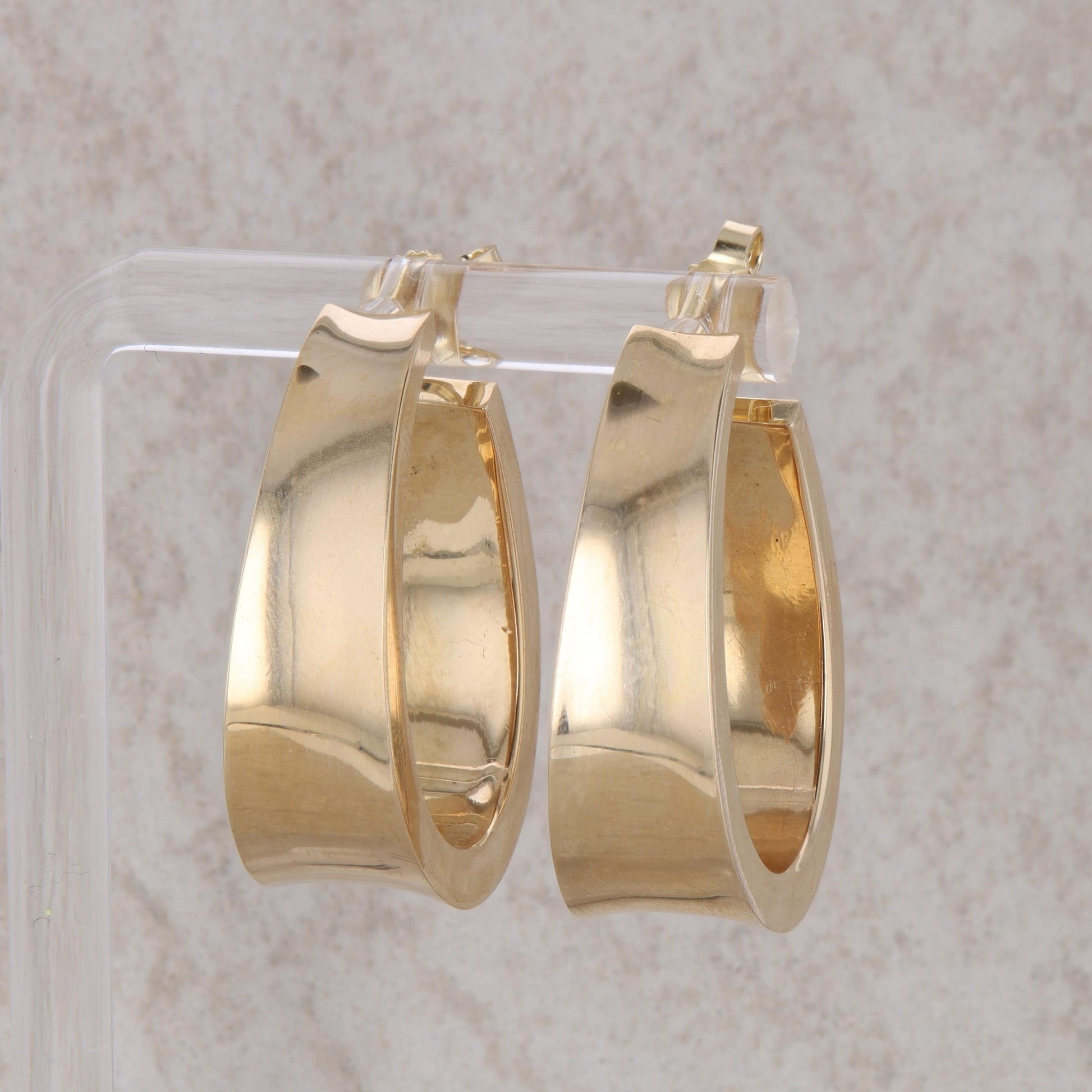 14k Yellow Gold J Hoop Polished Earrings 9.50g