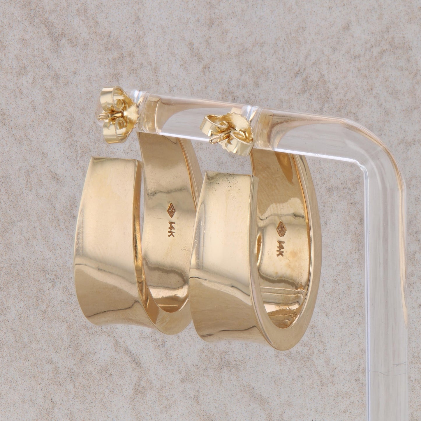 14k Yellow Gold J Hoop Polished Earrings 9.50g