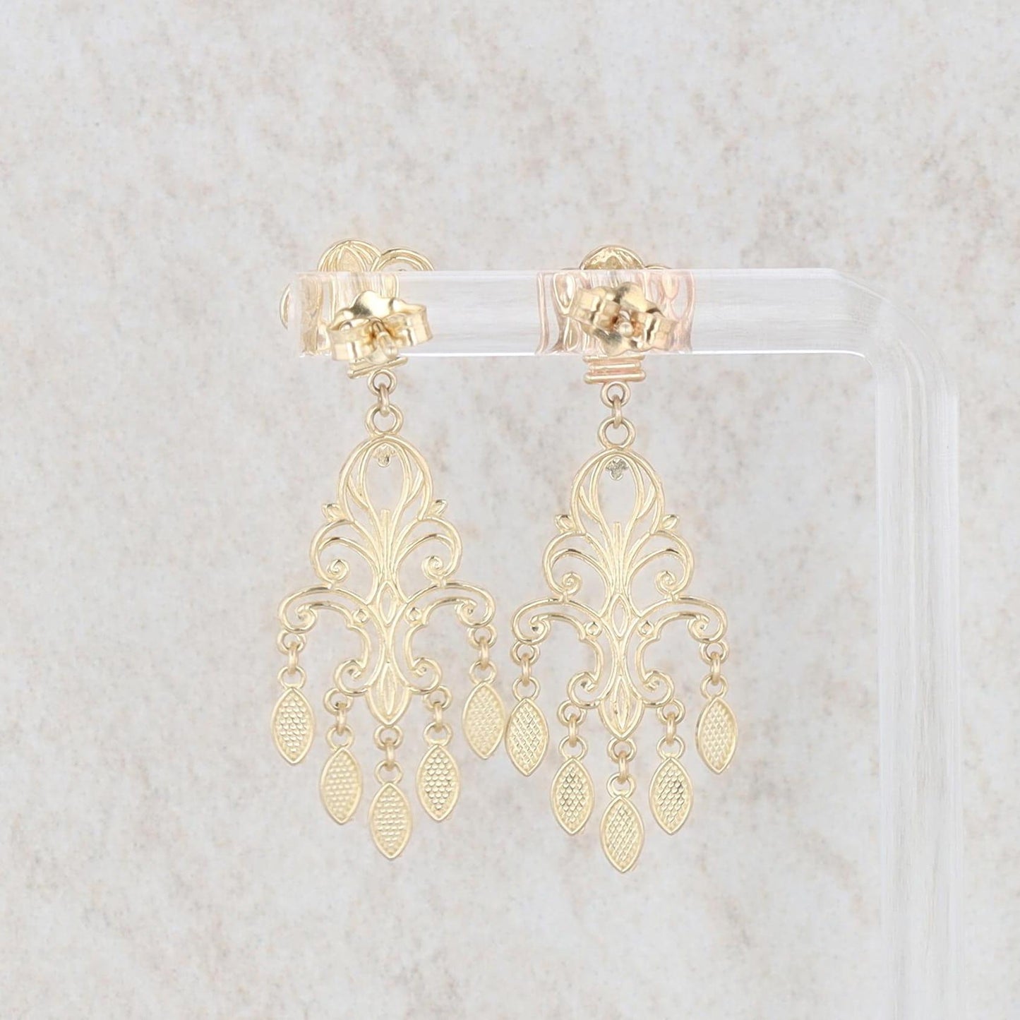 14k Yellow Gold Vintage Style Dangle Earrings 2.74g