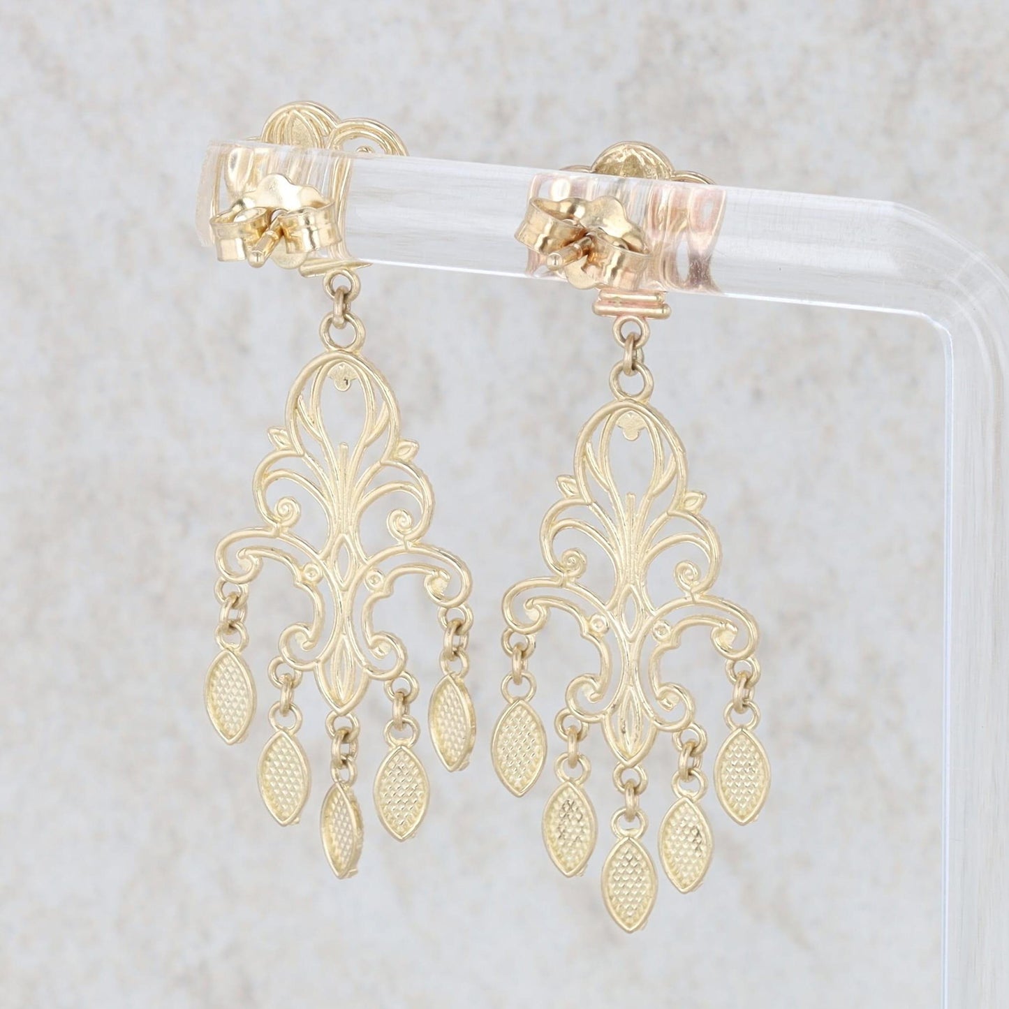 14k Yellow Gold Vintage Style Dangle Earrings 2.74g