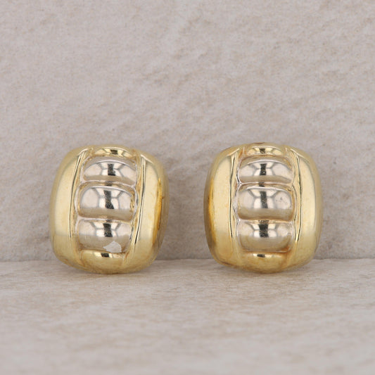 14k Yellow Gold Hollow Polished Fashion Stud Omega Earrings 7.45g