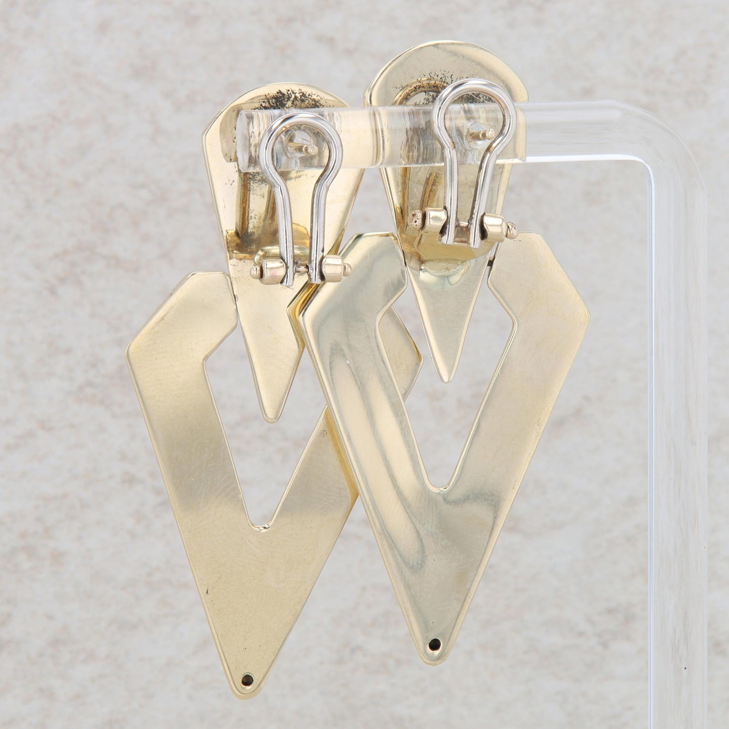 14k Yellow Gold Geometrical Dangle Earrings 11.62g