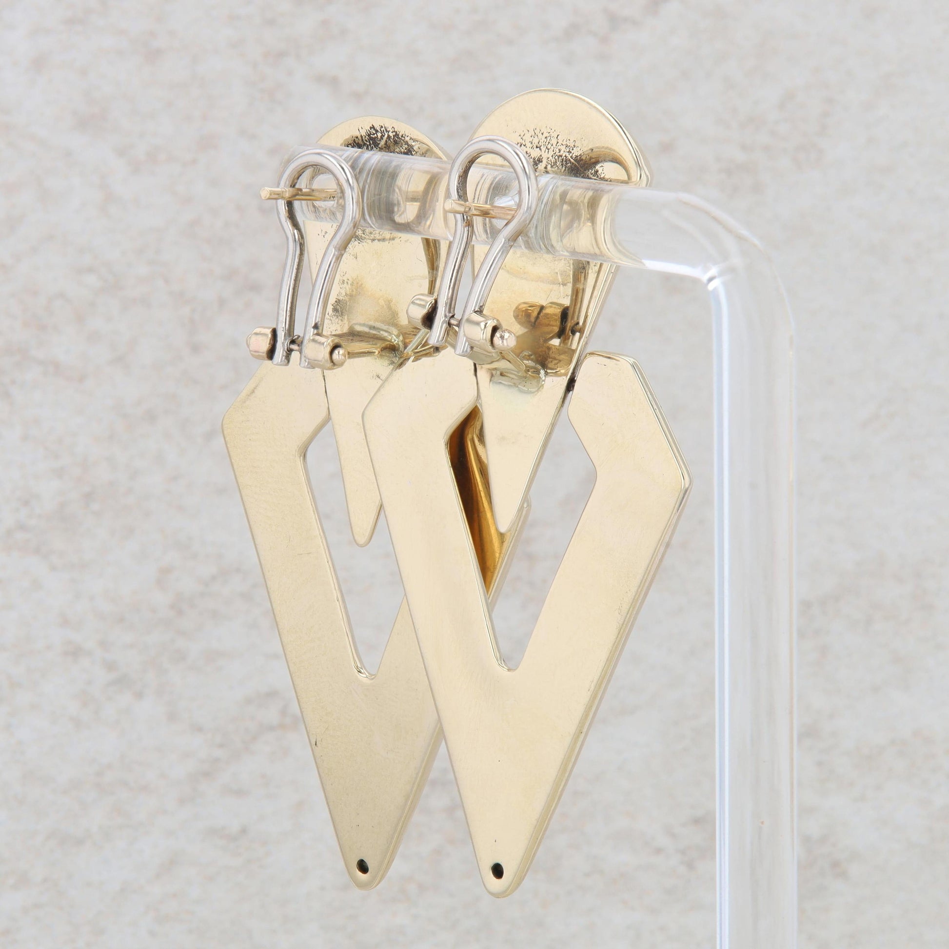 14k Yellow Gold Geometrical Dangle Earrings 11.62g