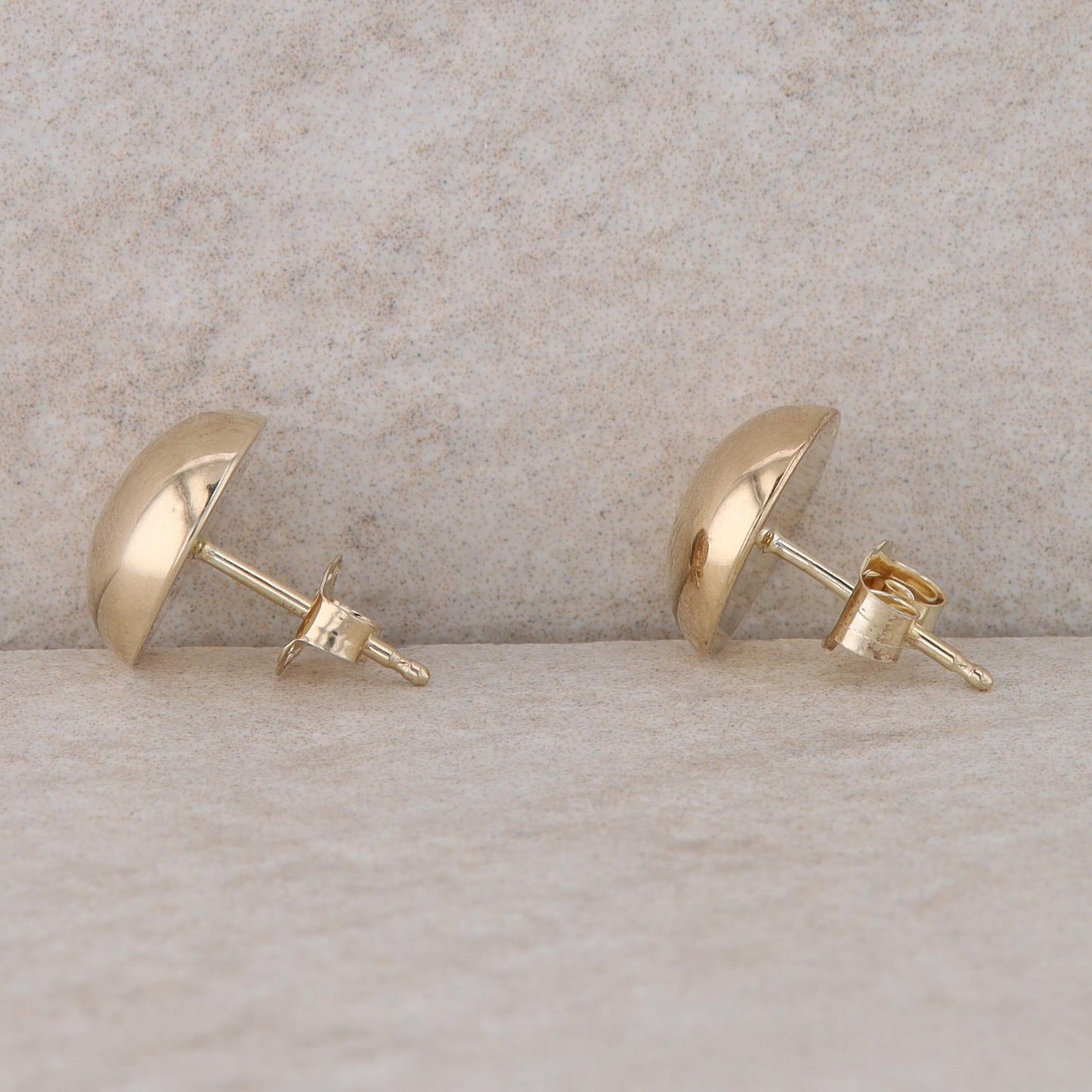 14k Yellow Gold Polished Button Earrings