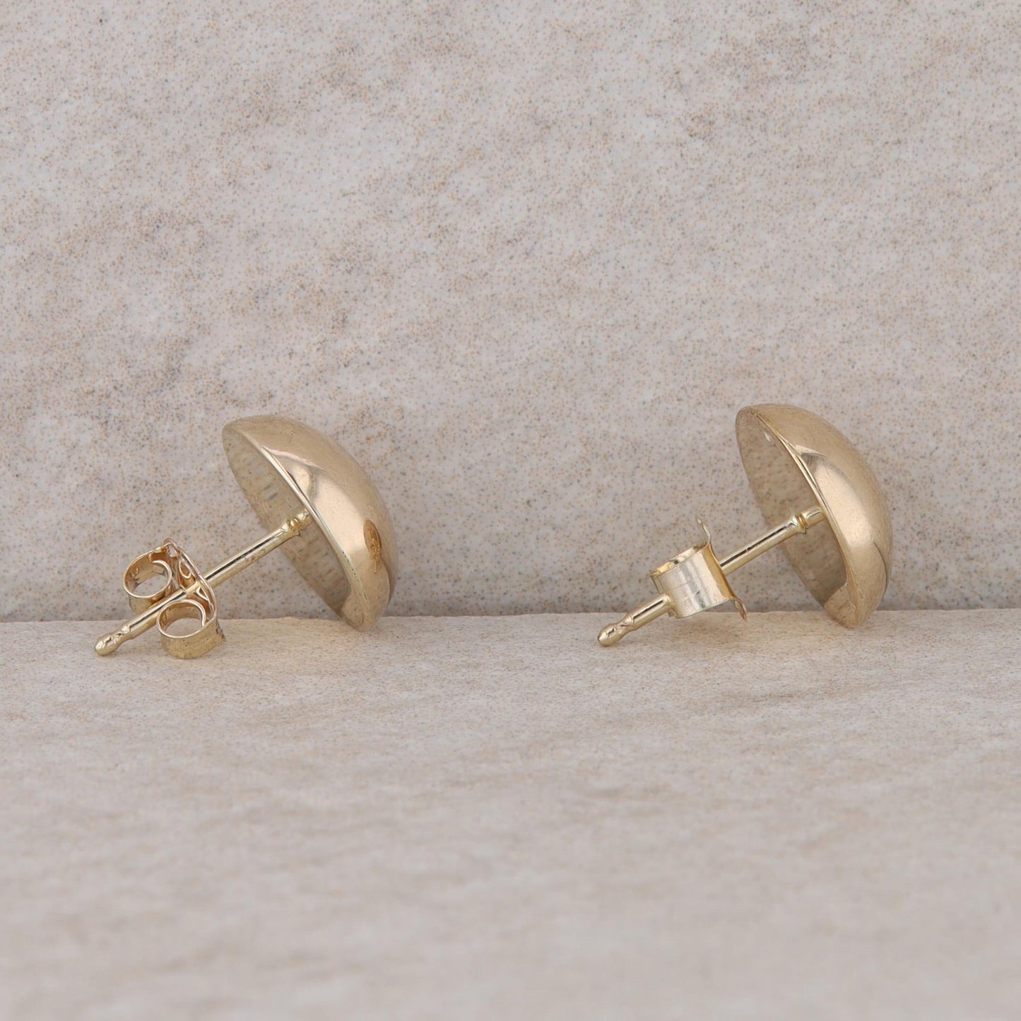 14k Yellow Gold Polished Button Earrings