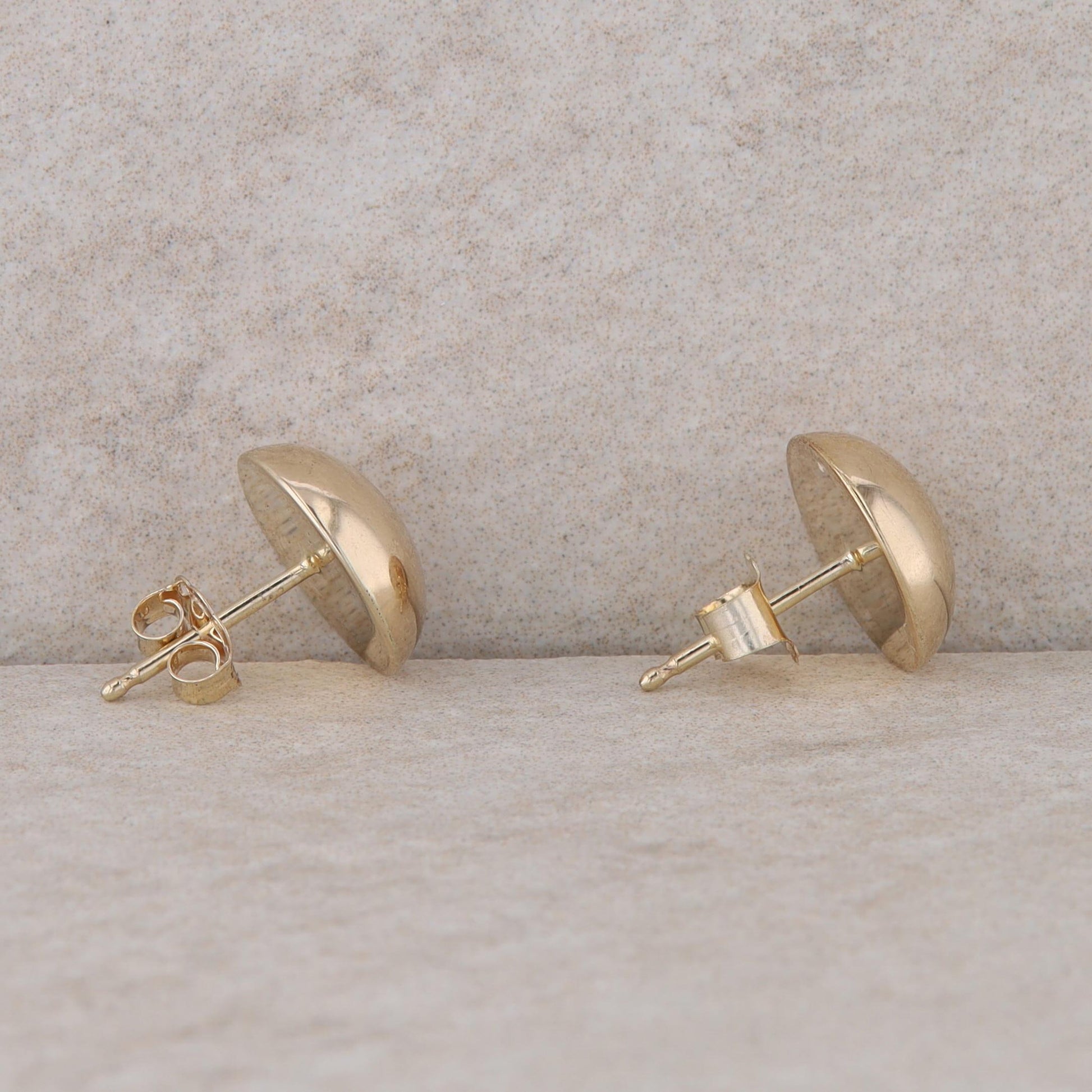 14k Yellow Gold Polished Button Earrings