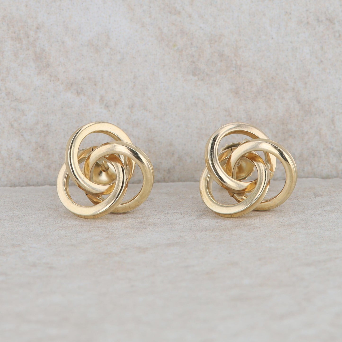 14k Yellow Gold Love Knot Stud Earrings