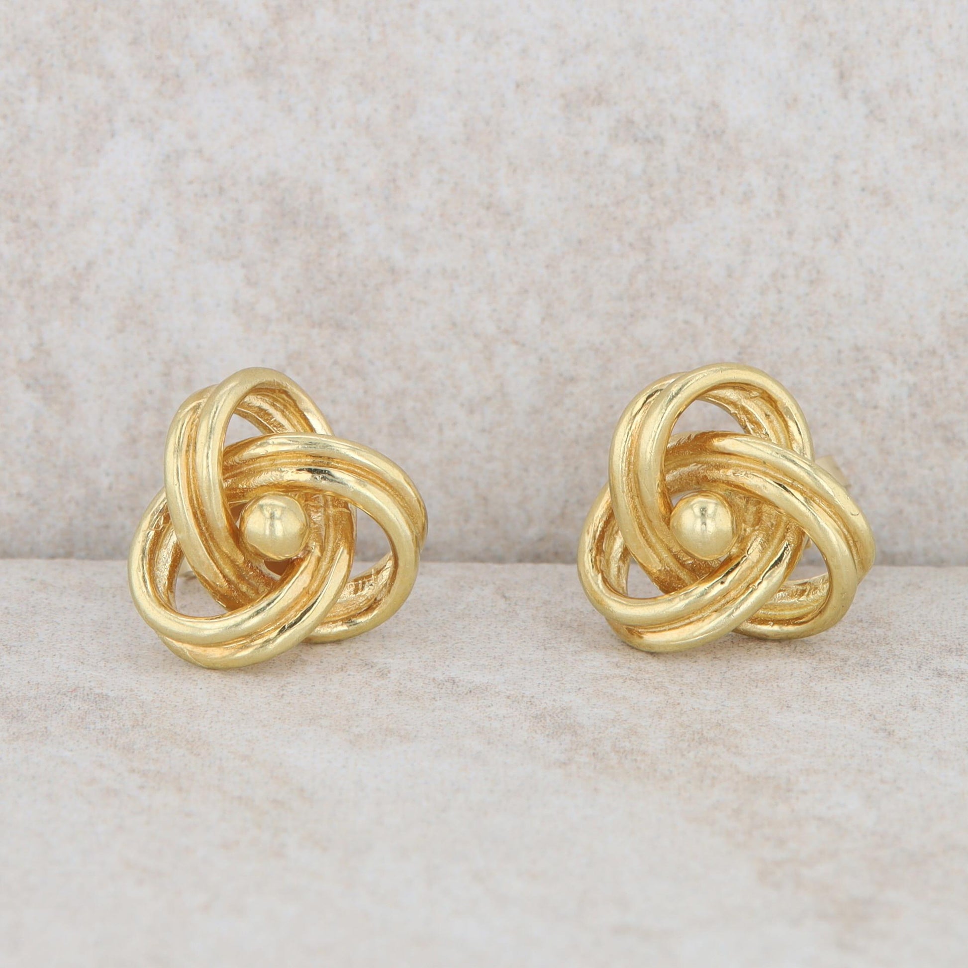 14k Yellow Gold Love Knot Stud Earrings 5.0g