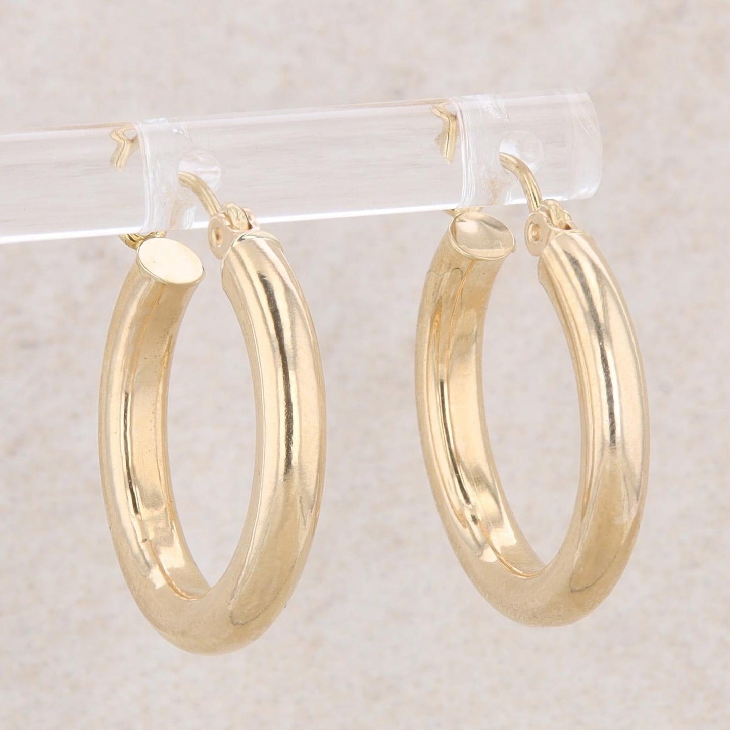 14k Yellow Gold 3mm Hollow Tube Hoop Earrings 1.33g