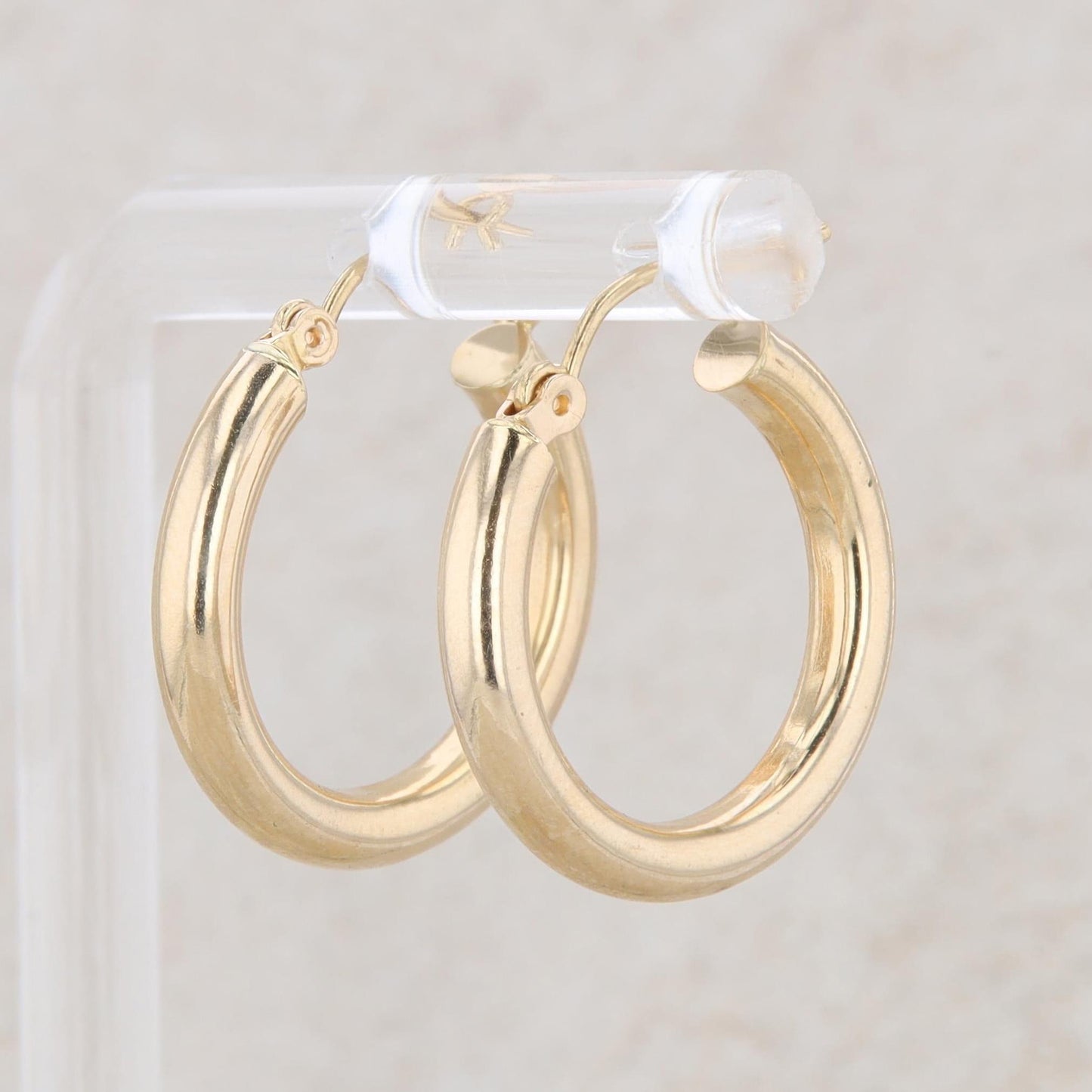 14k Yellow Gold 3mm Hollow Tube Hoop Earrings 1.33g