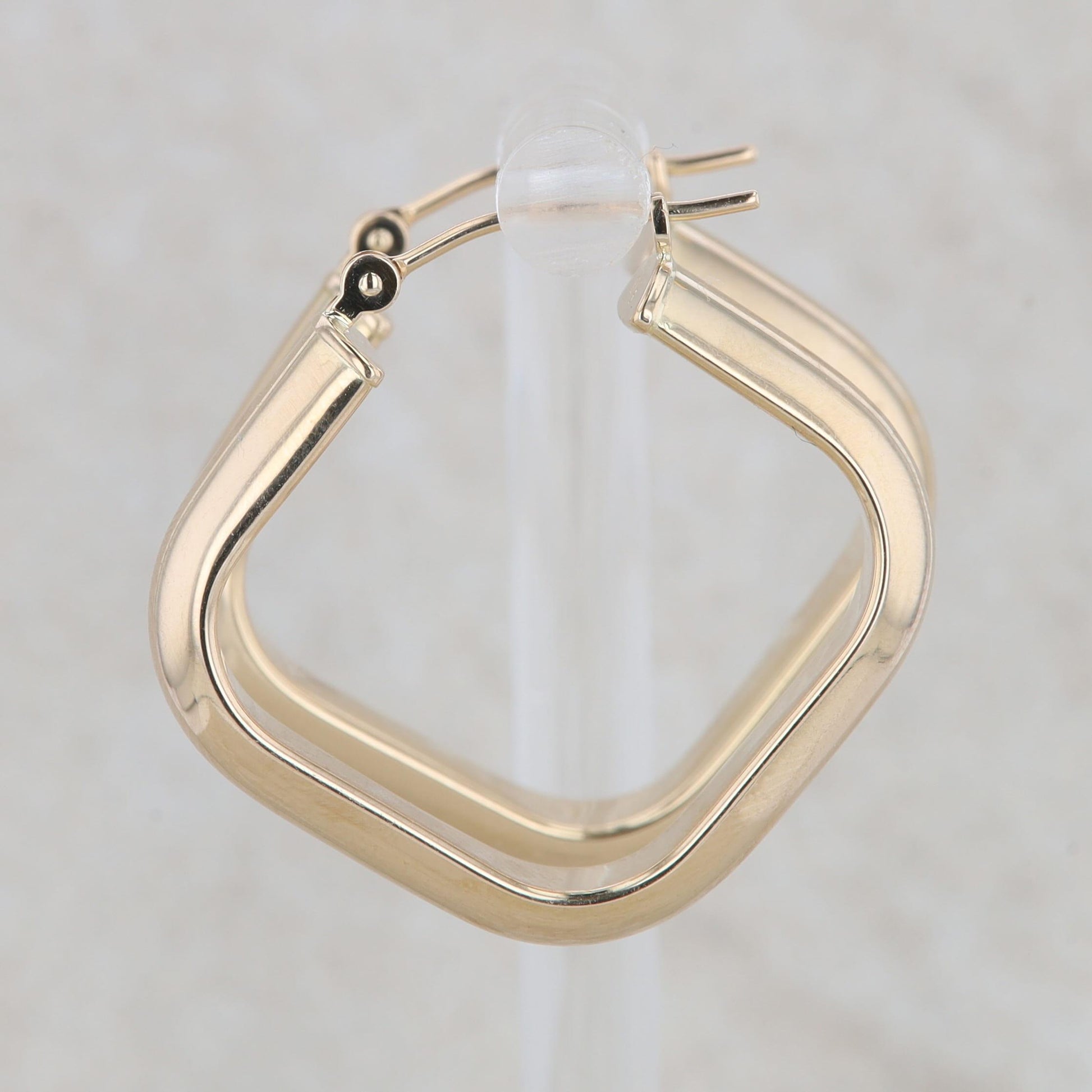 14k Yellow Gold Square Polished Hoops