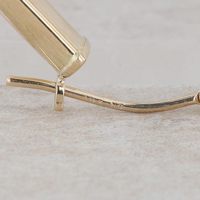 14k Yellow Gold Square Polished Hoops