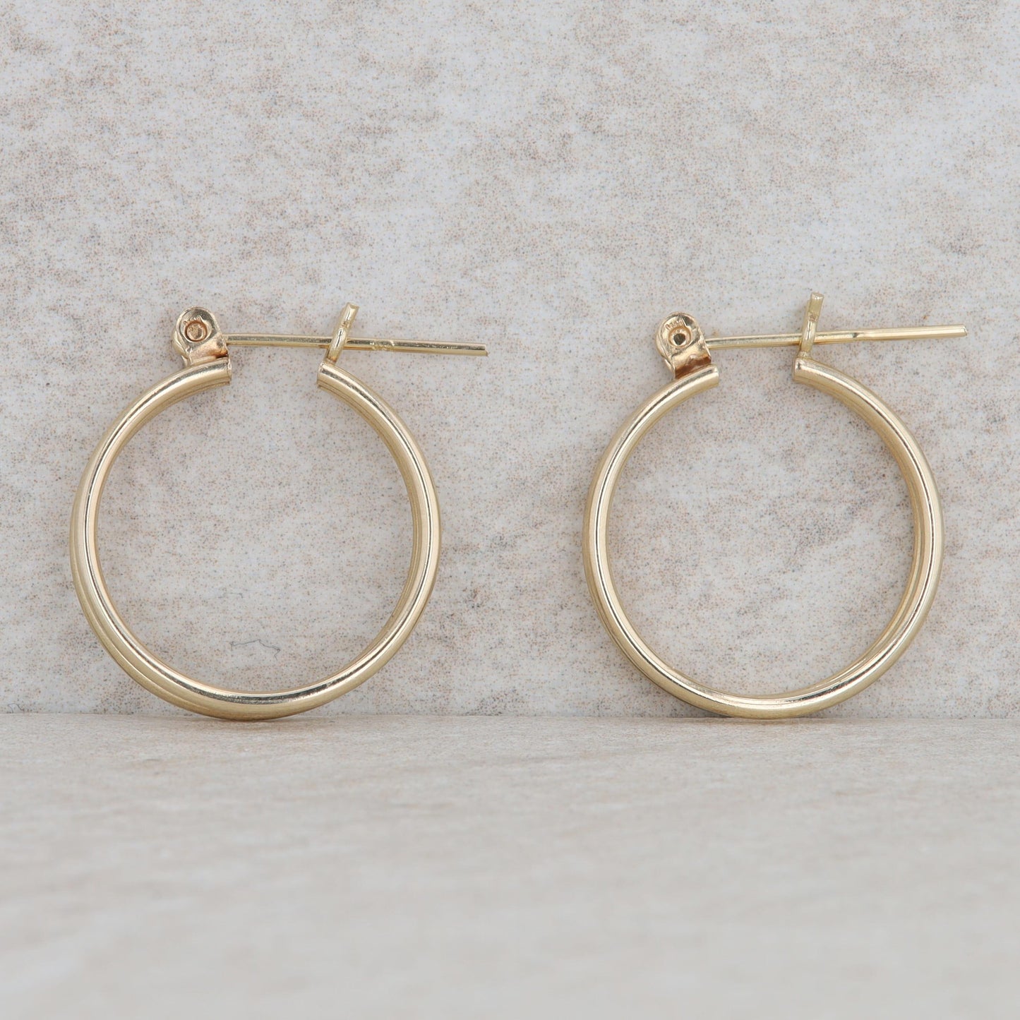 14k Yellow Gold Double Row Split Hoop Earrings, 1.5g