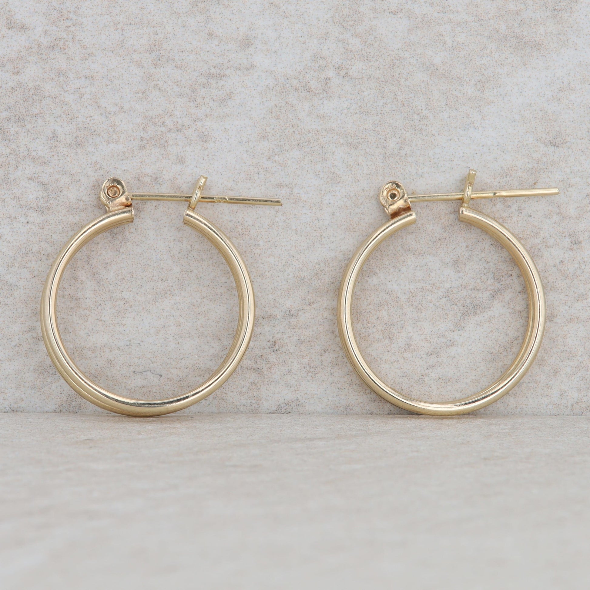 14k Yellow Gold Double Row Split Hoop Earrings, 1.5g