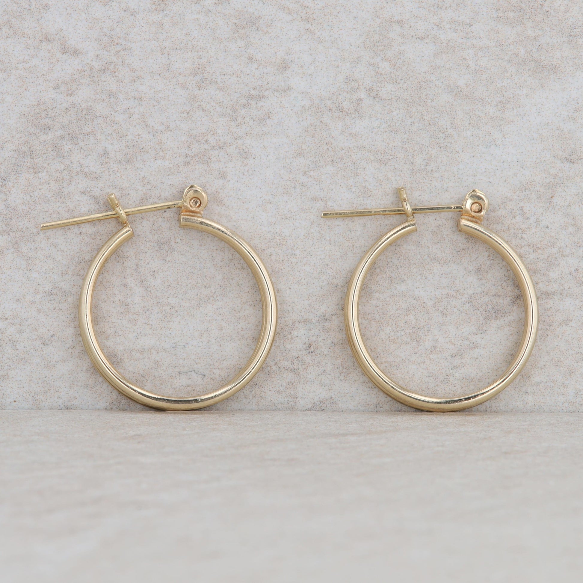 14k Yellow Gold Double Row Split Hoop Earrings, 1.5g