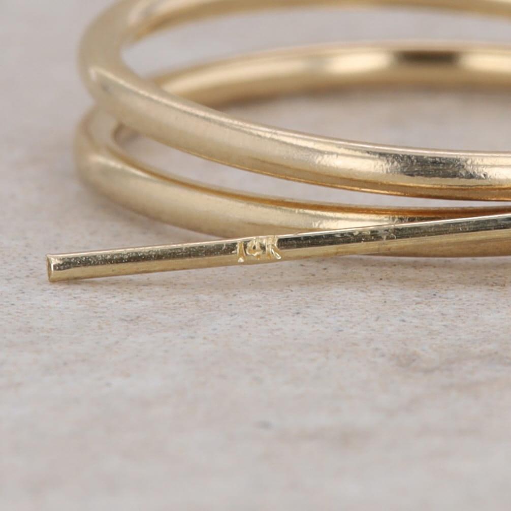 14k Yellow Gold Double Row Split Hoop Earrings, 1.5g