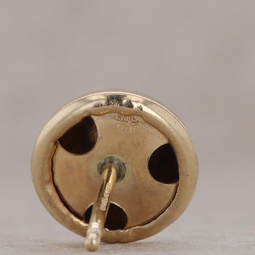 14k Yellow Gold Domed Button High Polish Stud Earrings, 1.4g