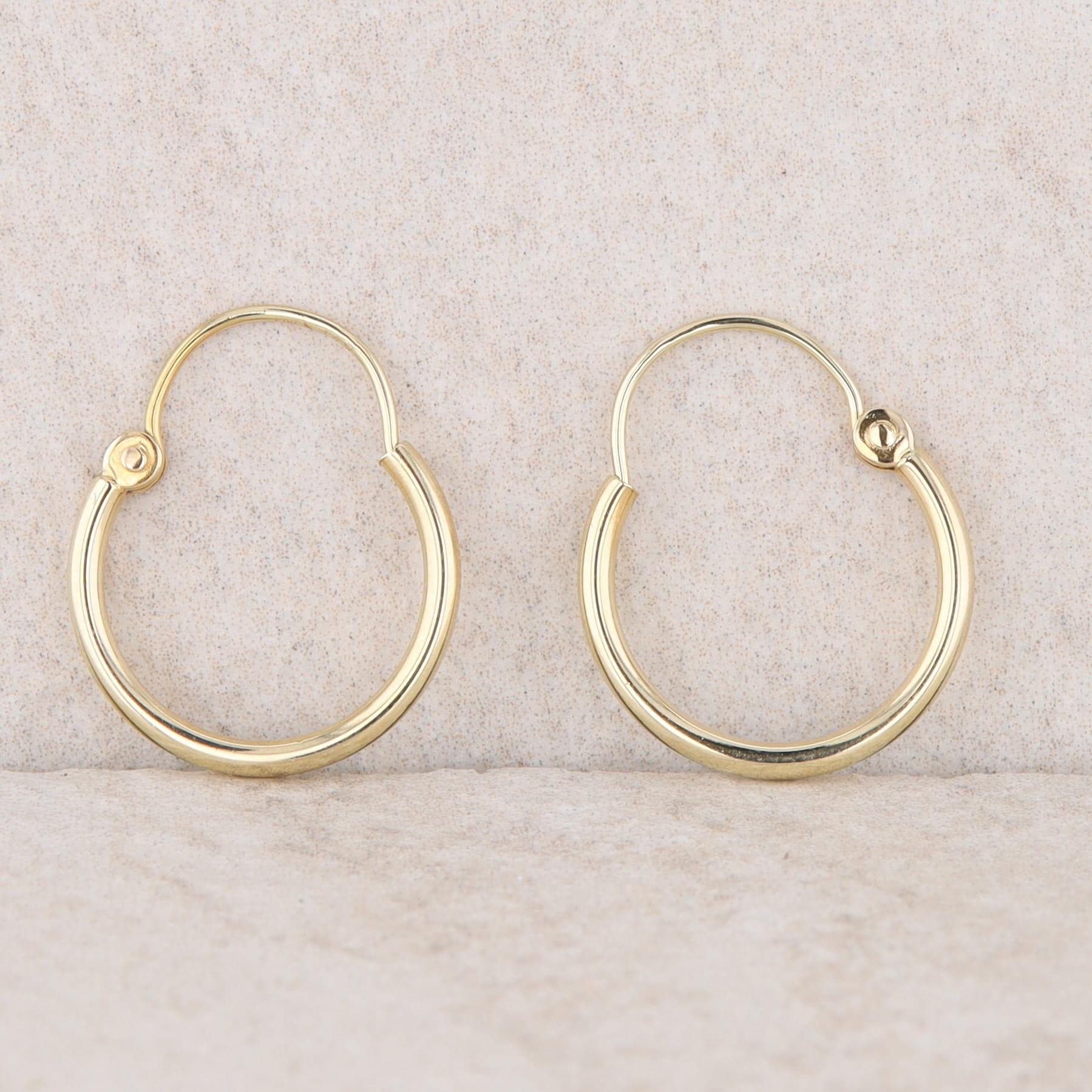 14k Yellow Gold Polished Hoop Earrings 0.90g