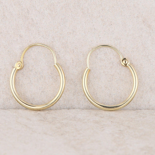 14k Yellow Gold Polished Hoop Earrings 0.90g
