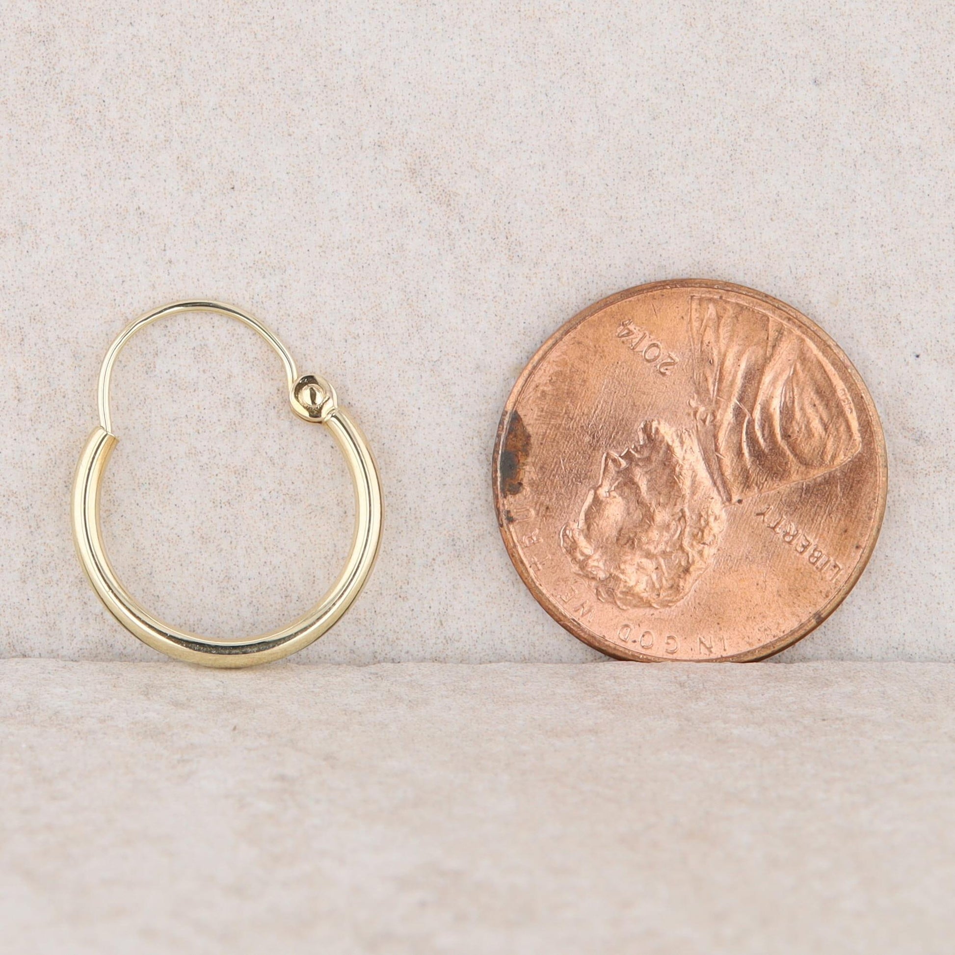 14k Yellow Gold Polished Hoop Earrings 0.90g