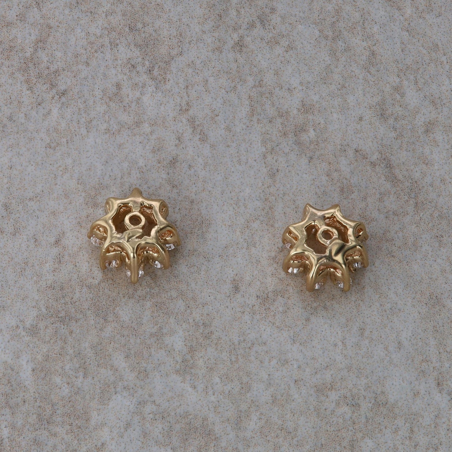 14k Yellow Gold Diamond Earring Jackets